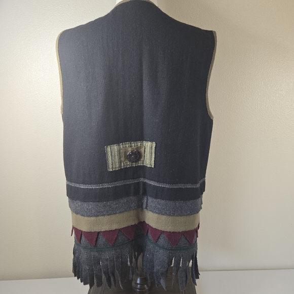 Parsley & Sage Floral Embroidered Wool Vest, Large - Picture 7 of 11